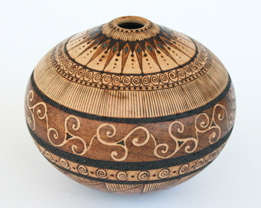 Triskele woodburned bowl